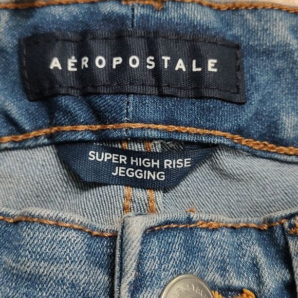 Aeropostale Seriously Stretchy  Super High Waist Distressed Jeggings Sz 8S - Picture 7 of 11